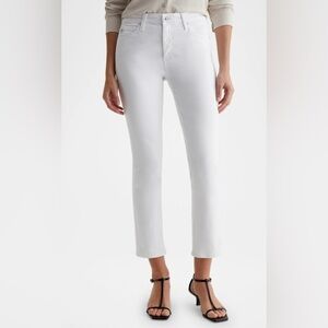 AG Mari Crop High-Rise Slim Straight White Jeans